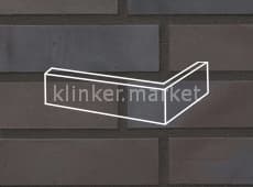 Клинкерная плитка угловая (2640) 336 metallic black Stroeher 240x115x71/11 мм