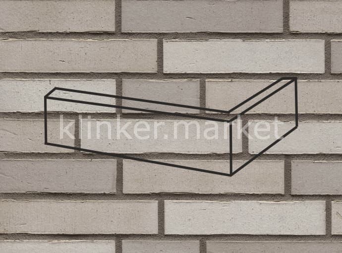 Клинкерная плитка угловая (W960DF14) 960 vario argo fumus Feldhaus Klinker 240x115x52/14 мм