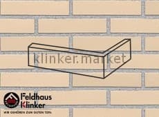 Клинкерная плитка угловая (W100DF9) 100 perla liso Feldhaus Klinker 240x115x52/9 мм
