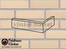 Клинкерная плитка угловая (W100NF14) 100 perla liso Feldhaus Klinker 240x115x71/14 мм