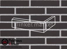 Клинкерная плитка угловая (W700DF9) 700 anthracit liso Feldhaus Klinker 240x115x52/9 мм