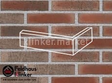 Клинкерная плитка угловая (W743DF14) 743 vascu carmesi flores Feldhaus Klinker 240x115x52/14 мм