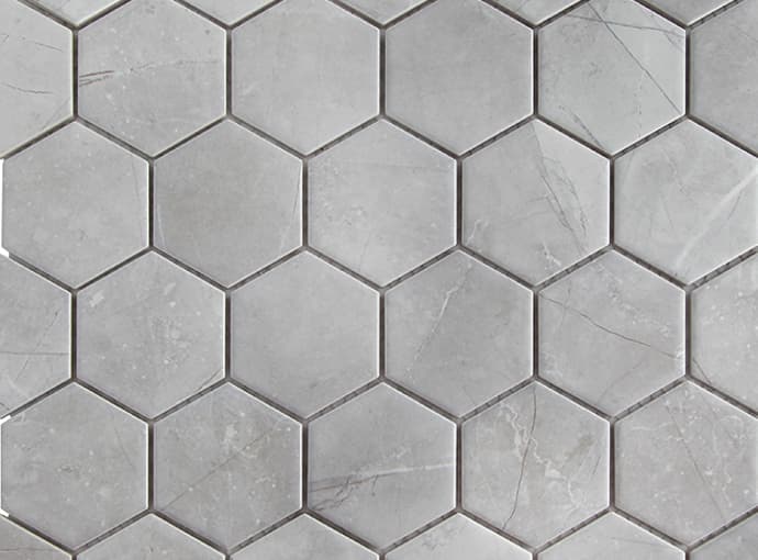    small 57x51 Hexagon Matt Marble Grey Starmosaic 278x265/6 