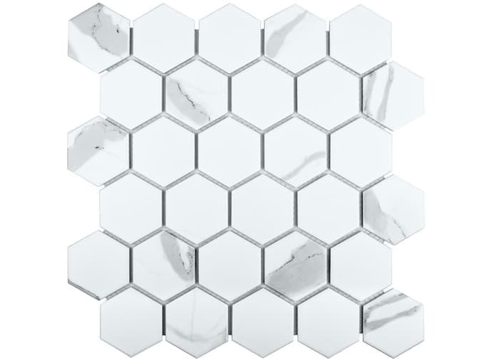    small 57x51 Hexagon Matt Carrara Starmosaic 278x265/6 