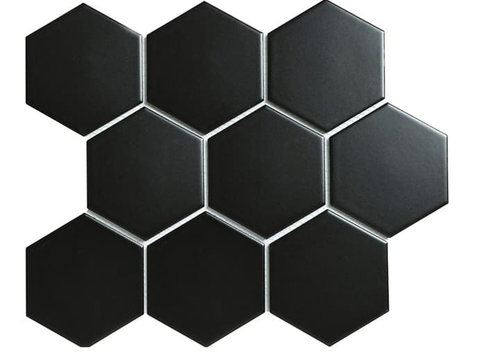    big 110x95 Hexagon Matt Black Starmosaic 295x256/6 